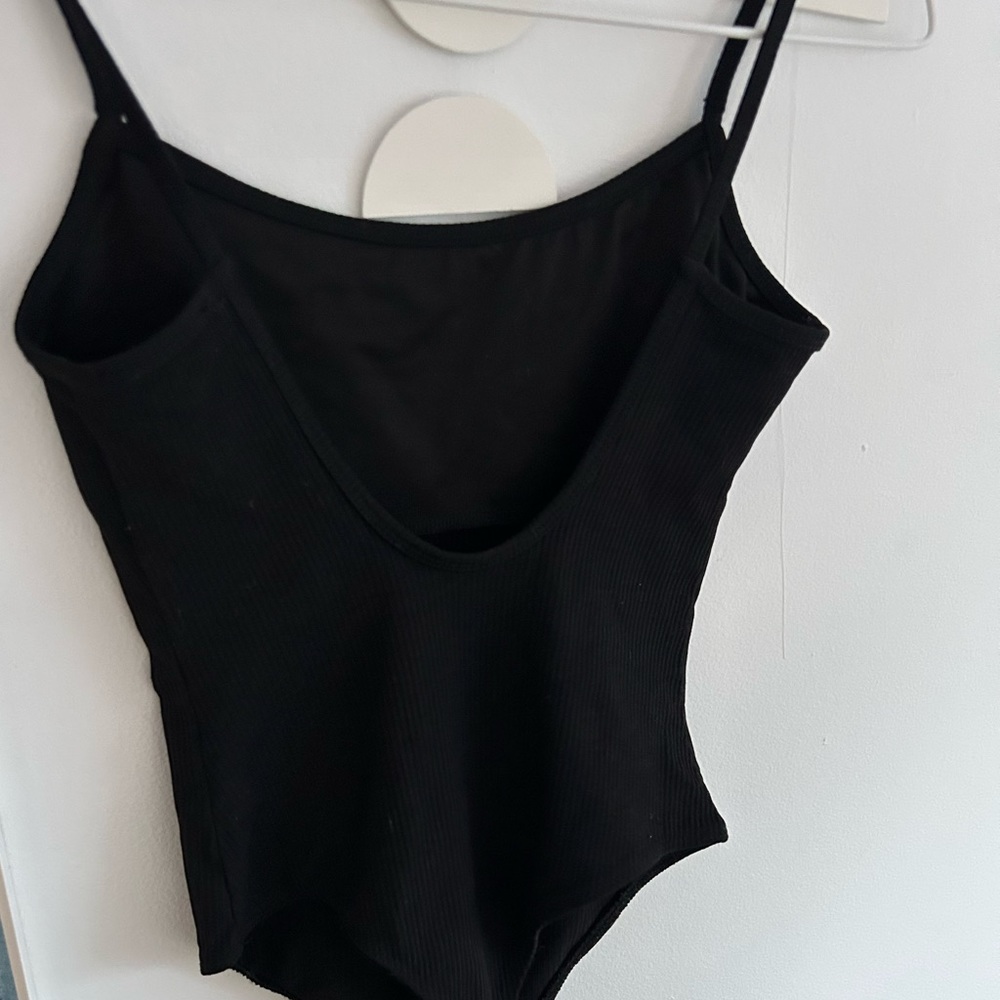 Ribbed Black Bodysuit